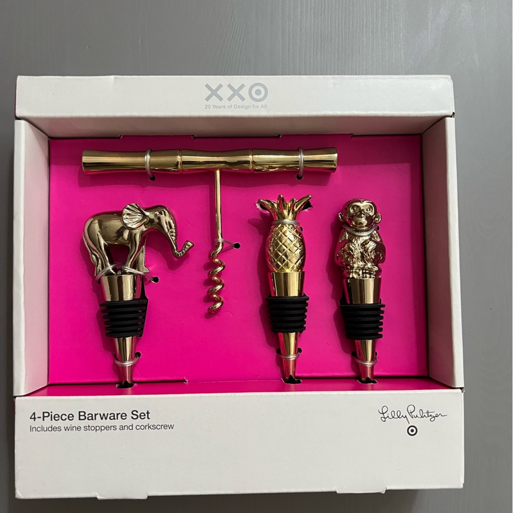 Lilly Pulitzer for Target Gold Barware Set